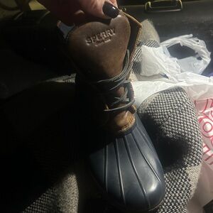 Sperry Women's Brown and Navy Winter Boots